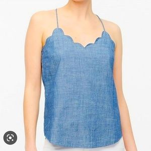 J Crew Scallop Chambray Camisole